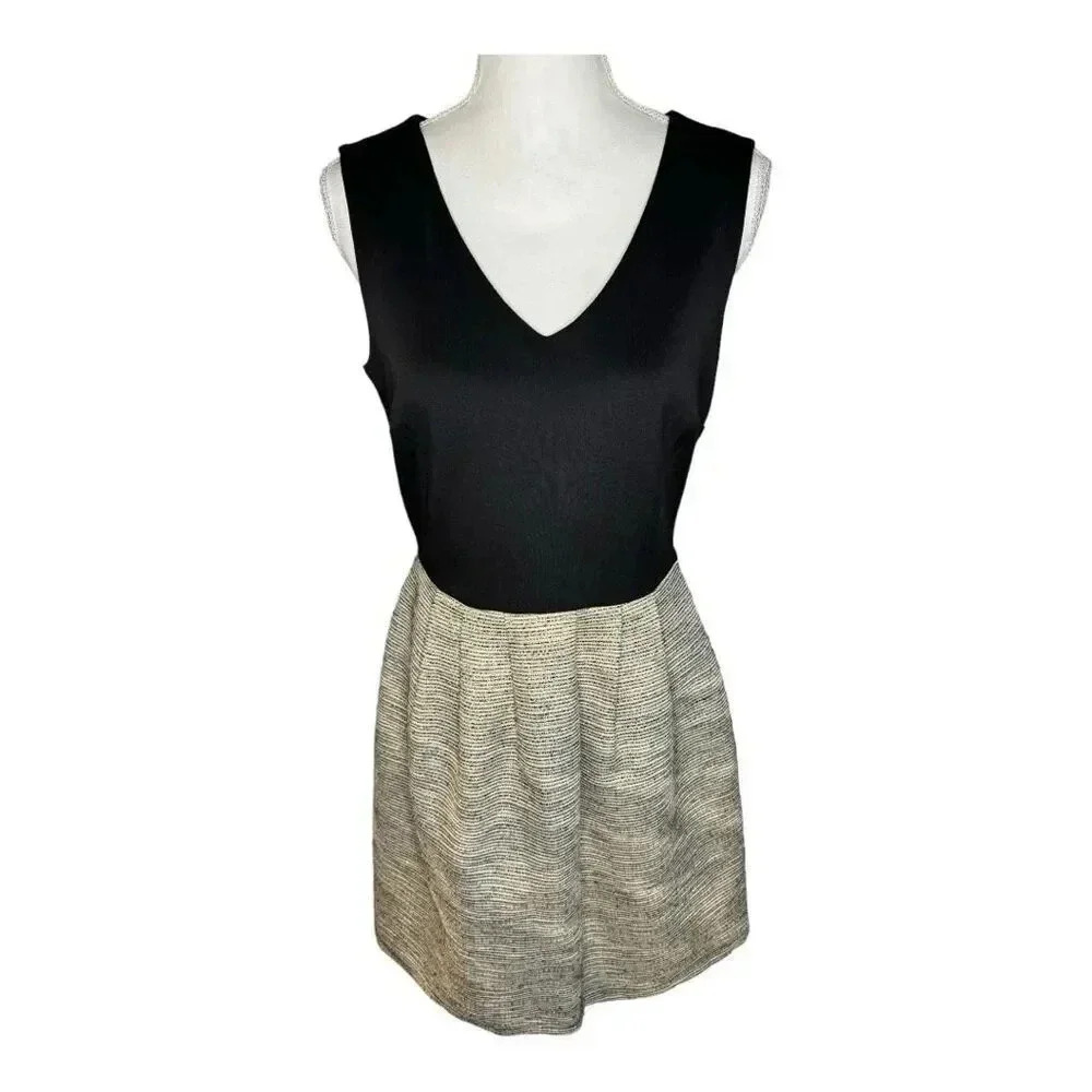 Cynthia Rowley Women’s Size 8 Black & Gold Shimmer Sleeveless Dress‎